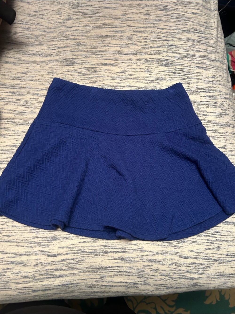 Forever 21 Royal Blue Textured Circle Skirt